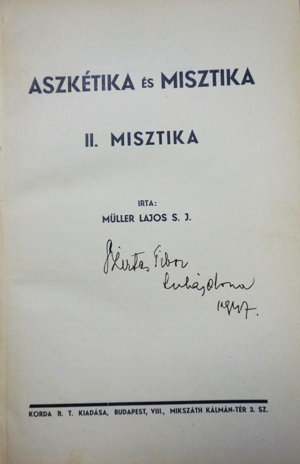 MÜLLER Lajos: II. Misztika.