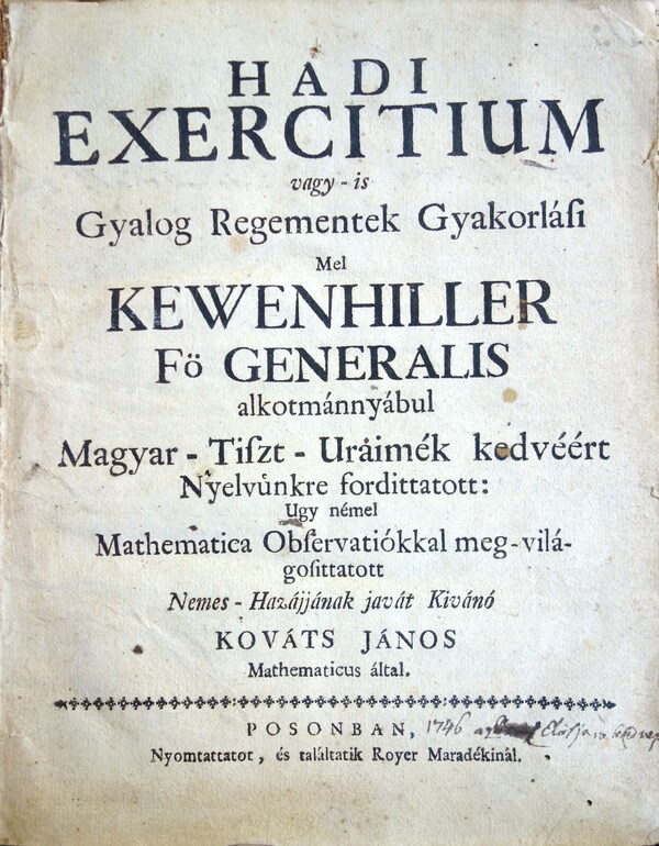 [KHEVENHÜLLER, Ludwig,Andreas: Hadi exercitium ...