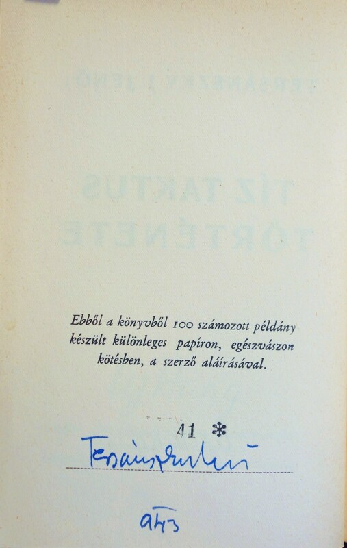 TERSÁNSZKY J. Jenő: Tíz taktus története