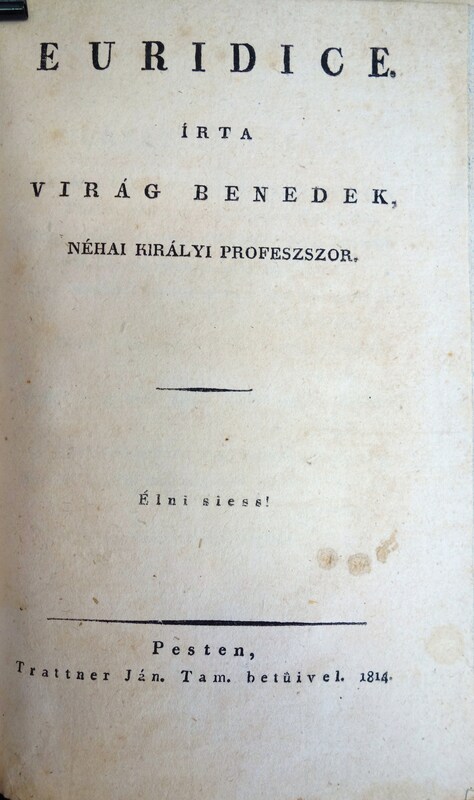 Virág Benedek: Euridice. [Versek]