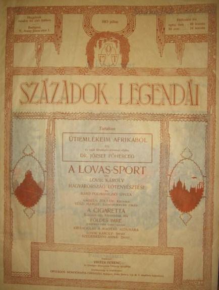 SZÁZADOK LEGENDÁI 1913. II. félév.