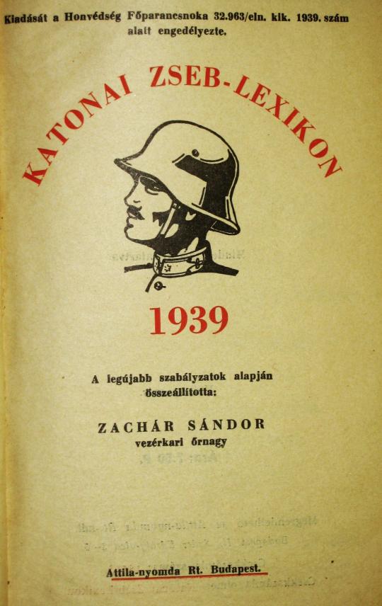 Katonai zseb-lexikon 1939.