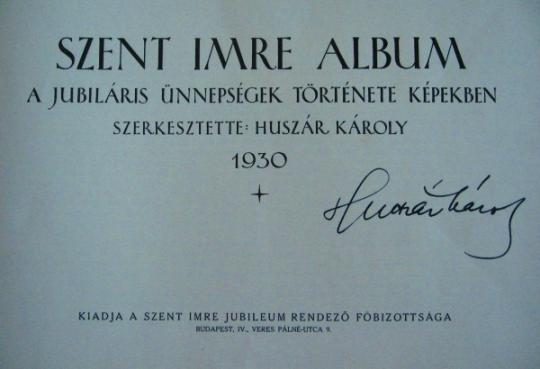 Szent Imre Album. szerk: HUSZÁR Károly.