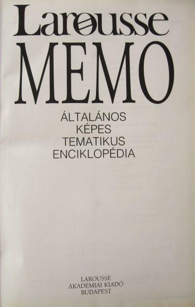 LAROUSSE ENCIKLOPÉDIA  MEMO