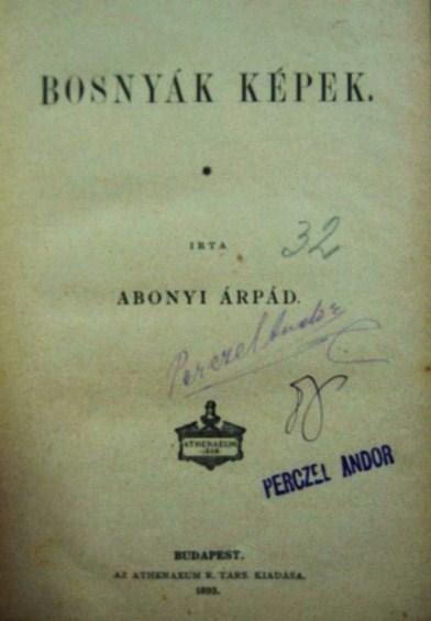 ABONYI Árpád: Bosnyák képek.