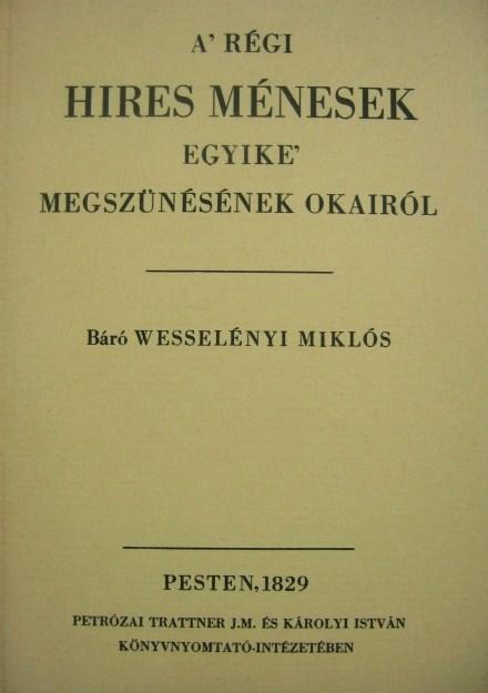 Lótenyésztéssel foglalkozó 4 db. reprint kiadvány
