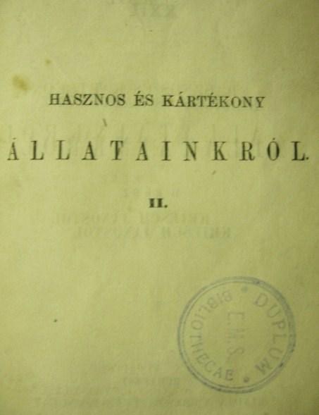KRIESCH János: Hasznos és kártékony állatainkról. II. Halak.