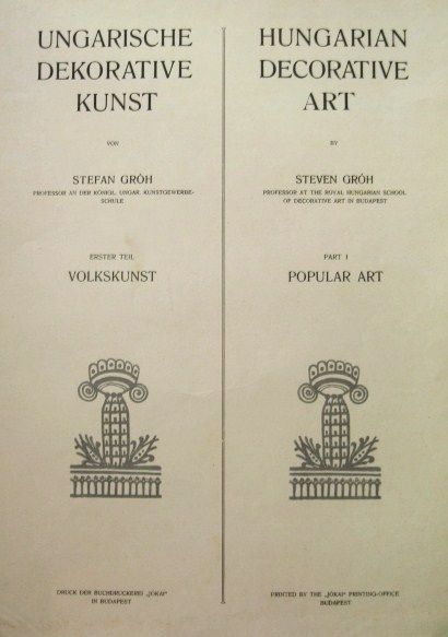 GRÓH István: Magyar díszítő művészet. 1-2 rész.