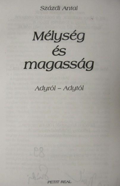 SZÁZDI Antal: Mélység és magasság.