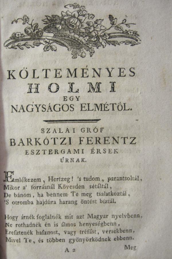 [ORCZY Lőrinc]: Költeményes holmi egy nagyságos elmétől.