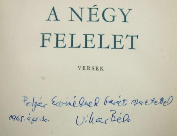 VIHAR Béla: A négy felelet.