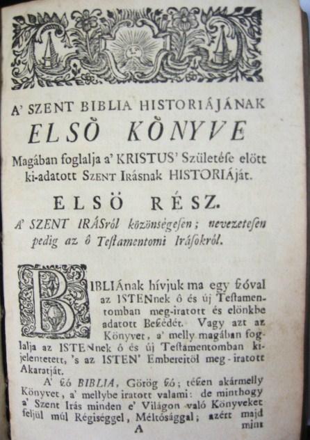 BOD Péter: A` Szent Bibliának historiája.