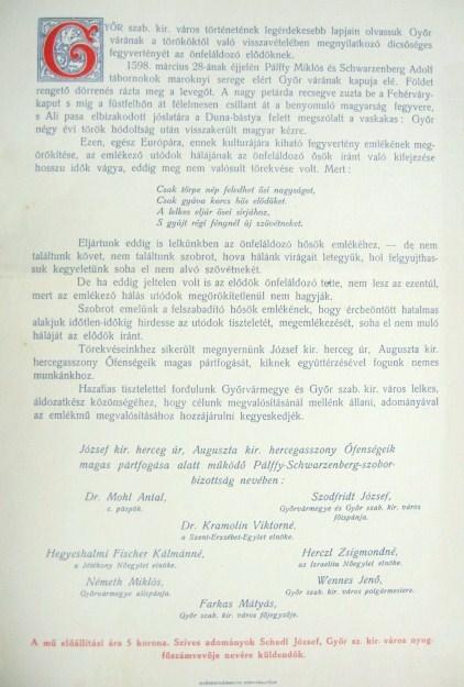 MOHL Antal,dr: Győr eleste és visszavétele 1594-1598