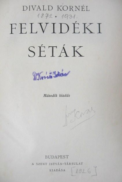 DIVALD Kornél: Felvidéki séták.