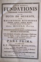 BASILOVITS (János):Brevis notitia fundationis ... 1-3. rész