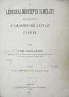 [WEISS] VÉSZ János Ármin: A legkisebb négyzetek elmélete.